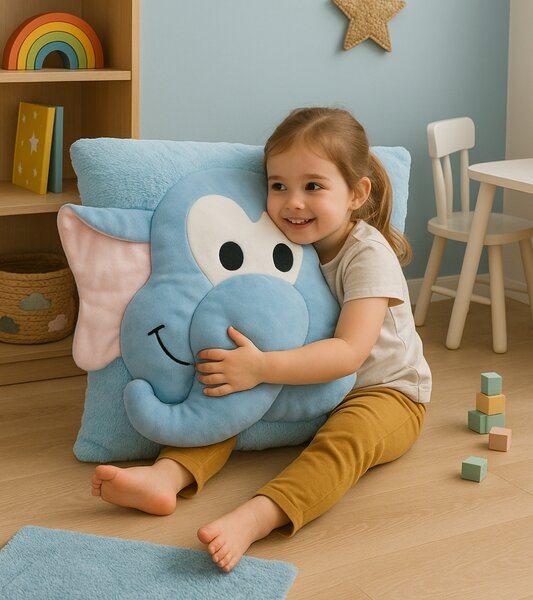 Poduszka dziecięca CUDDLI FRIENDS 70x70 cm pluszowa - więcej kolorów Kolor: Szary