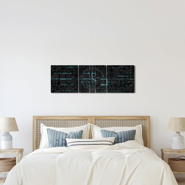 Obraz - Interfejs technologiczny (z zegarem) (90x30 cm)