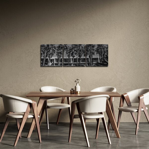 Obraz - Retro czerwony samochód (z zegarem) (90x30 cm)