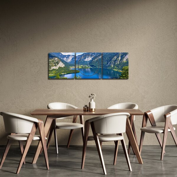 Obraz - Hallstätter See, Hallstatt, Austria (z zegarem) (90x30 cm)