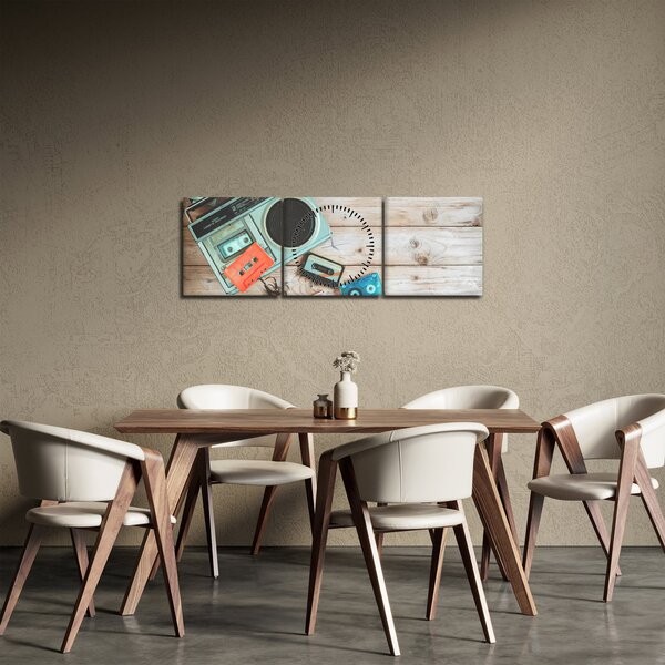 Obraz - Radio retro (z zegarem) (90x30 cm)
