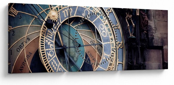 Obraz - Praski zegar astronomiczny, Praga (z zegarem) (90x30 cm)