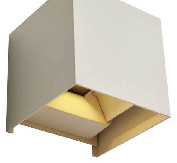 Nowoczesna zewnętrzna lampa ścienna beżowa z 2 źródłami światła LED IP54 - Edwin