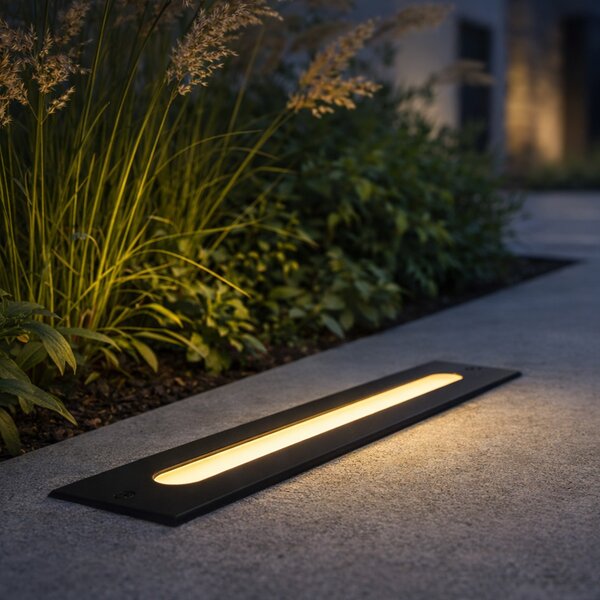 Nowoczesny klosz ogrodowy czarny 30 cm z LED IP65 - Eline