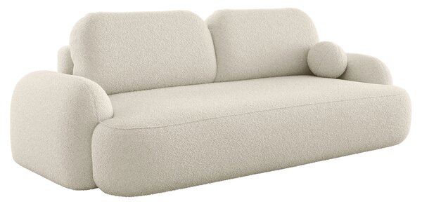 Kremowa sofa tapicerowana tkaniną boucle R5-L94