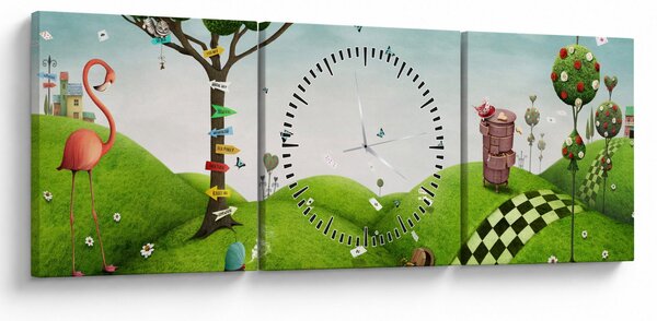 Obraz wspaniałego krajobrazu (z zegarem) (90x30 cm)