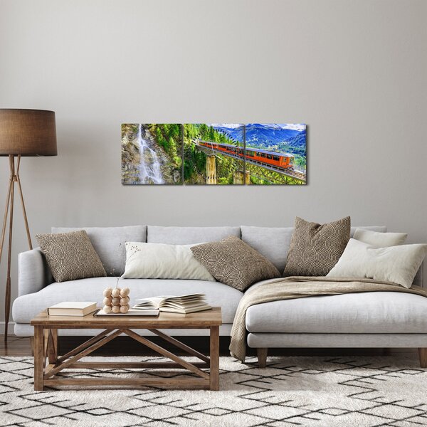 Obraz - Matterhorn, Zermatt, Wallis, Szwajcaria (z zegarem) (90x30 cm)