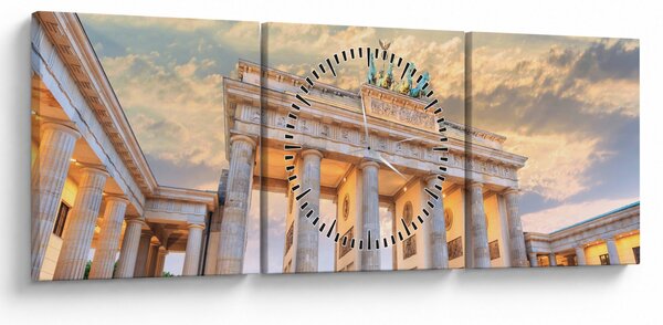 Obraz - Brama Brandenburska, Berlin, Niemcy (z zegarem) (90x30 cm)