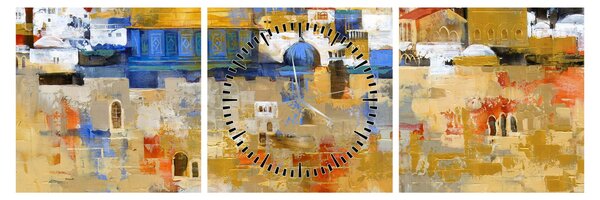 Obraz - Ściana płaczu, Jerozolima, Izrael (z zegarem) (90x30 cm)