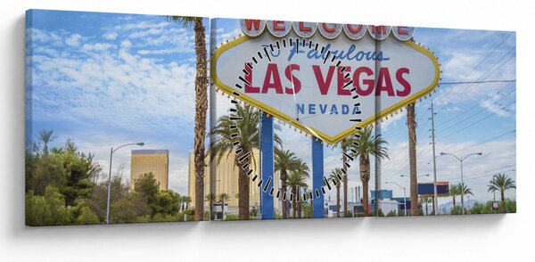 Obraz - Las Vegas (z zegarem) (90x30 cm)