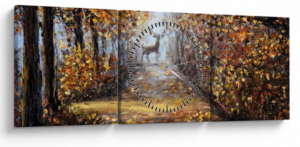 Obraz - Duch lasu (z zegarem) (90x30 cm)
