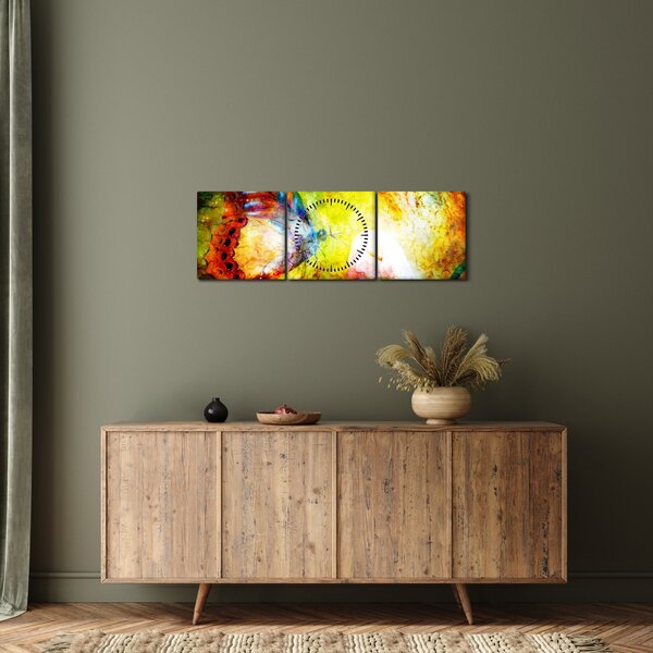 Obraz - Kosmiczny motyl (z zegarem) (90x30 cm)