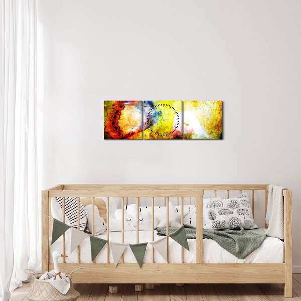 Obraz - Kosmiczny motyl (z zegarem) (90x30 cm)