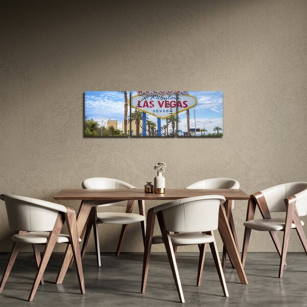 Obraz - Las Vegas (z zegarem) (90x30 cm)