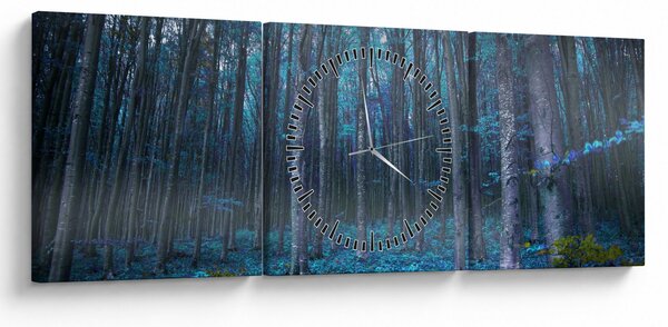 Obraz - Magiczny las (z zegarem) (90x30 cm)