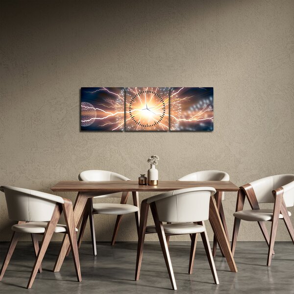 Obraz - Atom (z zegarem) (90x30 cm)