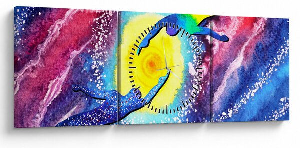 Obraz - Dotyk (z zegarem) (90x30 cm)