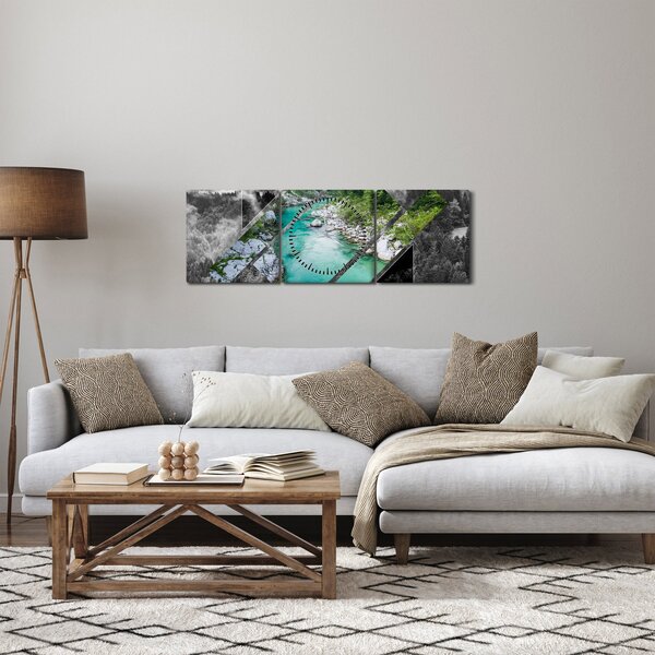 Obraz - Dzika przyroda (z zegarem) (90x30 cm)
