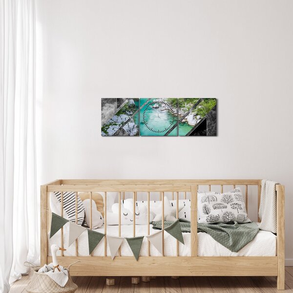 Obraz - Dzika przyroda (z zegarem) (90x30 cm)