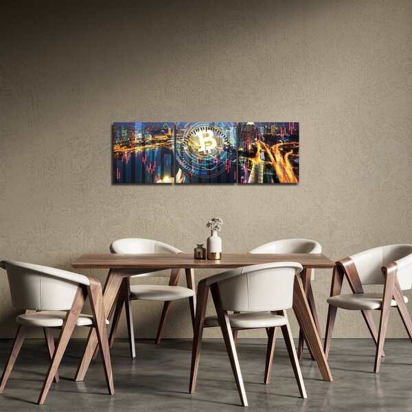 Obraz - Miasto Inwestycji (z zegarem) (90x30 cm)