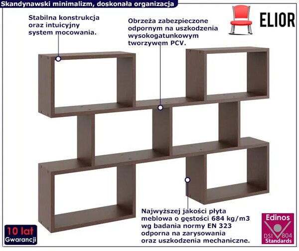 Skandynawska półka wisząca w kolorze wenge W1-C21