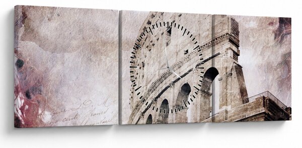 Obraz - Koloseum, Rzym, Włochy (z zegarem) (90x30 cm)