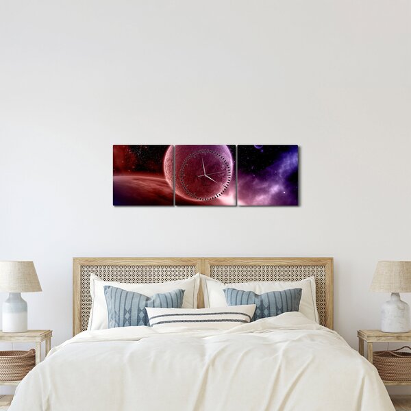 Obraz - Planeta (z zegarem) (90x30 cm)
