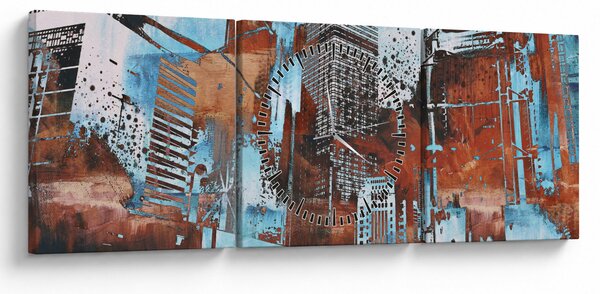 Obraz - Wieżowce (z zegarem) (90x30 cm)