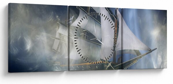 Obraz - Statek widmo (z zegarem) (90x30 cm)
