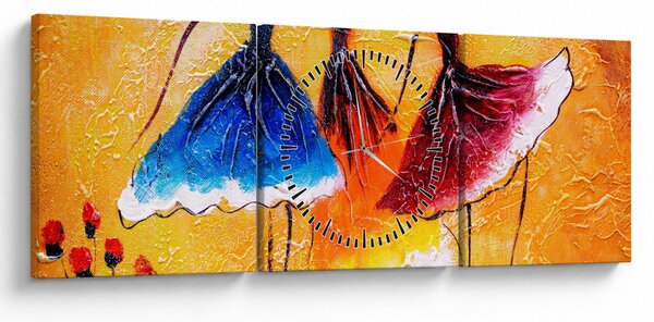 Obraz - Obraz olejny, baletki (z zegarem) (90x30 cm)