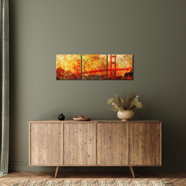 Obraz - Golden Gate, San Francisco, Kalifornia (z zegarem) (90x30 cm)