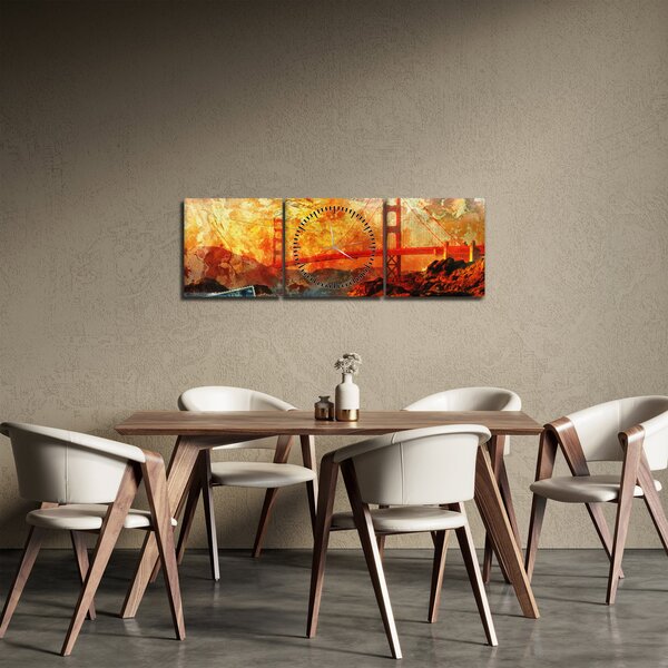 Obraz - Golden Gate, San Francisco, Kalifornia (z zegarem) (90x30 cm)