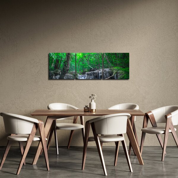 Obraz - Wodospad Erawan, Kanchanaburi, Tajlandia (z zegarem) (90x30 cm)
