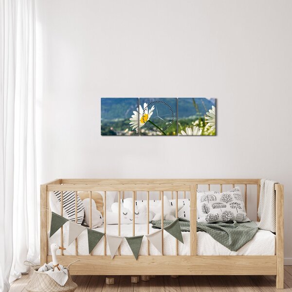 Obraz - Wiosna w Alpach (z zegarem) (90x30 cm)