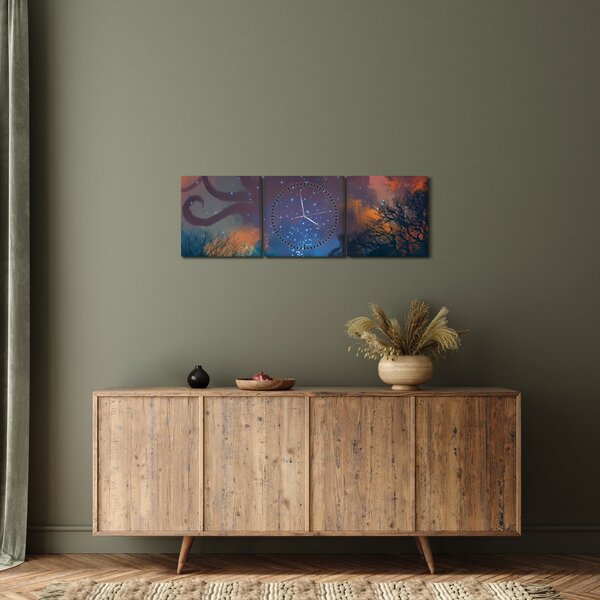 Obraz - Czarujący czarodziej (z zegarem) (90x30 cm)