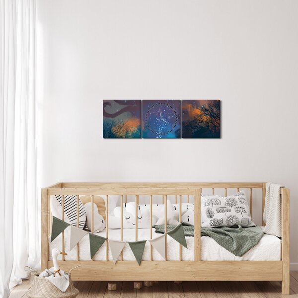 Obraz - Czarujący czarodziej (z zegarem) (90x30 cm)