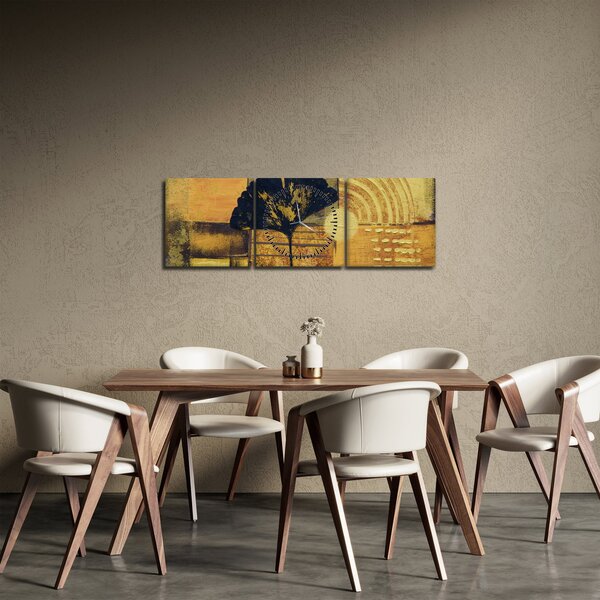 Obraz - Liść miłorzębu (z zegarem) (90x30 cm)