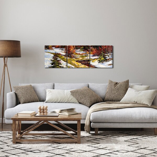 Obraz - Nadejście wiosny (z zegarem) (90x30 cm)
