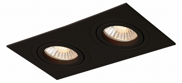 Lampa sufitowa podtynkowa prostokątna spot punktowa regulowana Light Prestige LP-2780/2RS BK Metis 2 2xGU10 18x9cm czarny
