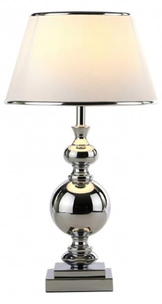Lampa stołowa nocna Biurkowa z abażurem Italux MT204191 CH Roma E27 36cm x 56cm chrom