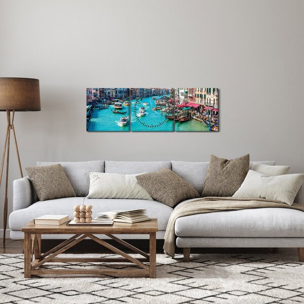 Obraz - Canal Grande, Wenecja, Włochy (z zegarem) (90x30 cm)