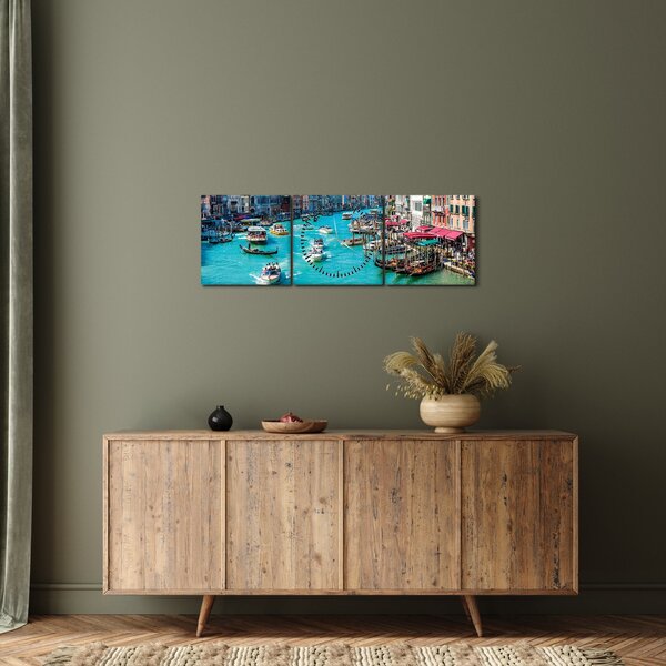 Obraz - Canal Grande, Wenecja, Włochy (z zegarem) (90x30 cm)