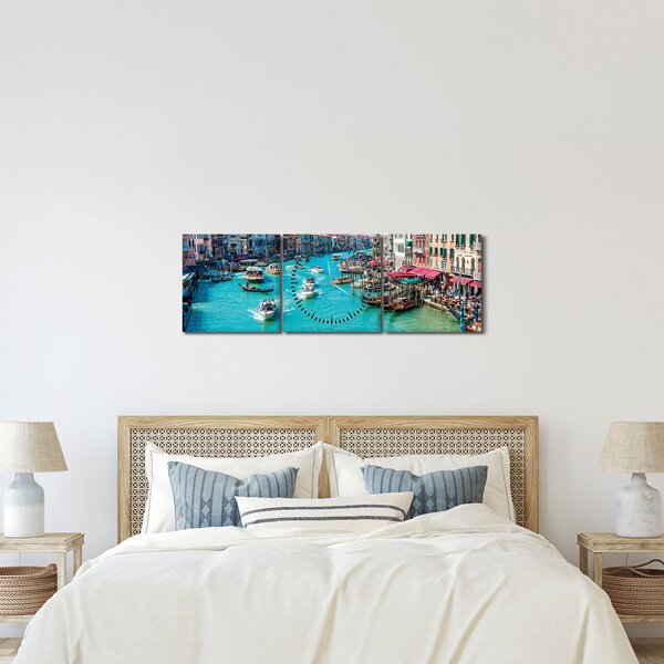 Obraz - Canal Grande, Wenecja, Włochy (z zegarem) (90x30 cm)