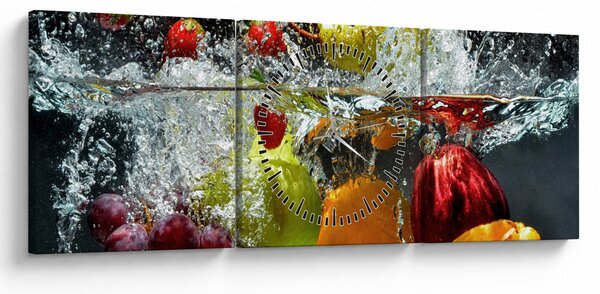 Obraz - Owoce (z zegarem) (90x30 cm)