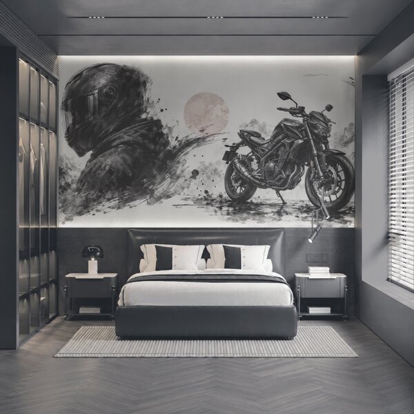 Fototapeta Motocykl z czarną maską, Fototapety Abstrakcja, Popularne Fototapety, t00934 - Tapeko.pl