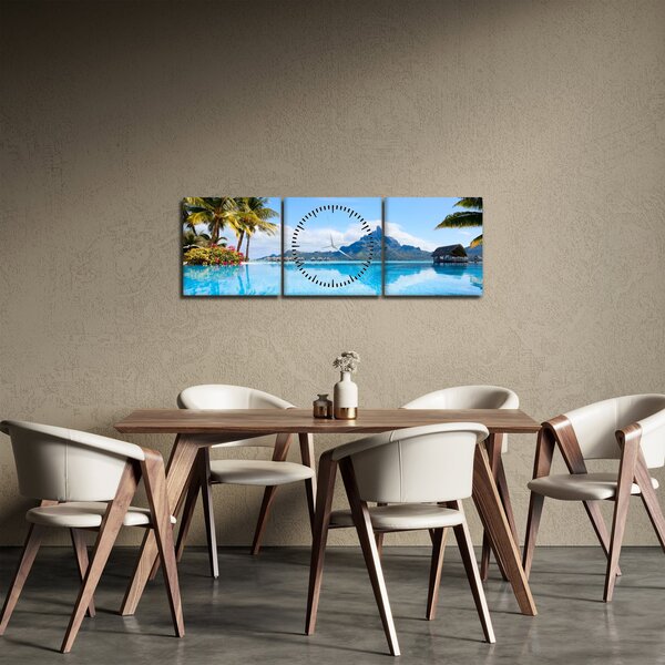 Obraz - Bora-Bora, Polinezja Francuska (z zegarem) (90x30 cm)