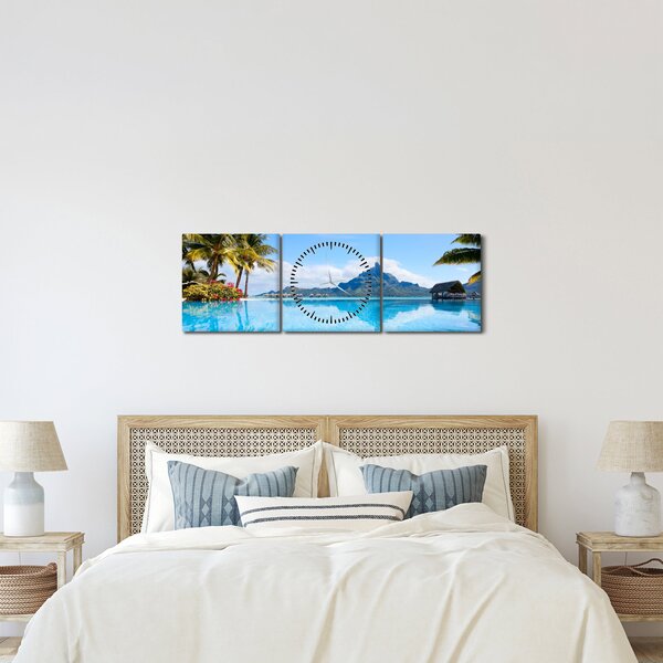 Obraz - Bora-Bora, Polinezja Francuska (z zegarem) (90x30 cm)