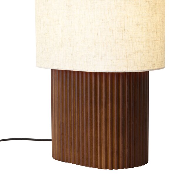 Lampa podłogowa Japandi drewno orzechowe z abażurem z tkaniny 70 cm - Lamel