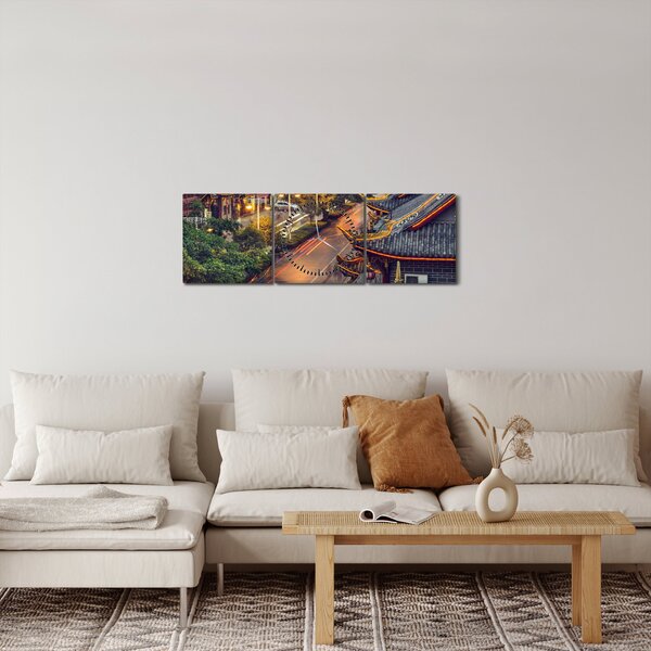 Obraz - Qintai Road, Chengdu, Chiny (z zegarem) (90x30 cm)