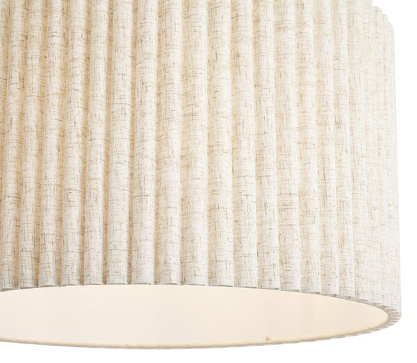 Lampa wisząca Japandi beżowa z lnianym abażurem 50 cm - Fedde